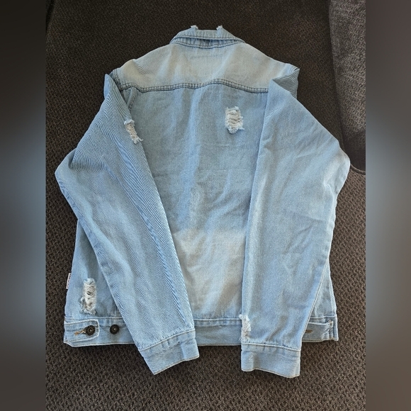 Brooklyn Denim Distressed Jacket Men Sz M Blue Long Sleeve ButtonUp Jean… - Picture 15 of 15
